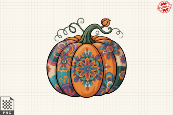 Faux Embroidery Fall Pumpkin PNG Review
