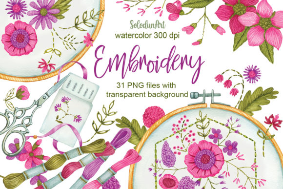 Watercolor Embroidery Clipart: A Designer’s Review
