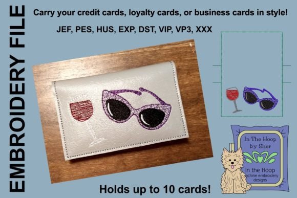 Wine Credit Card Wallet: A Holiday Embroidery Review